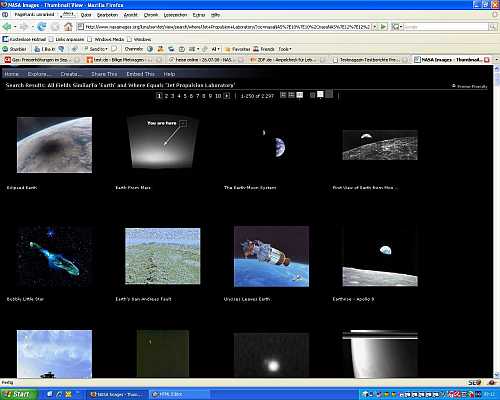 Nasa Bildarchiv Screenshot