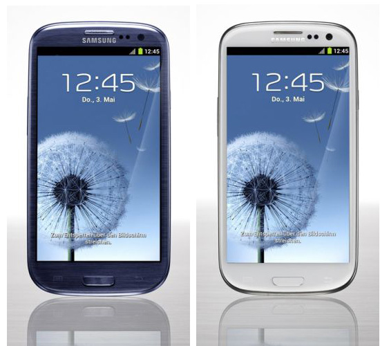 Samsung Galaxy S3 in weiss und blau Testergebnis Samsung Galaxy S3